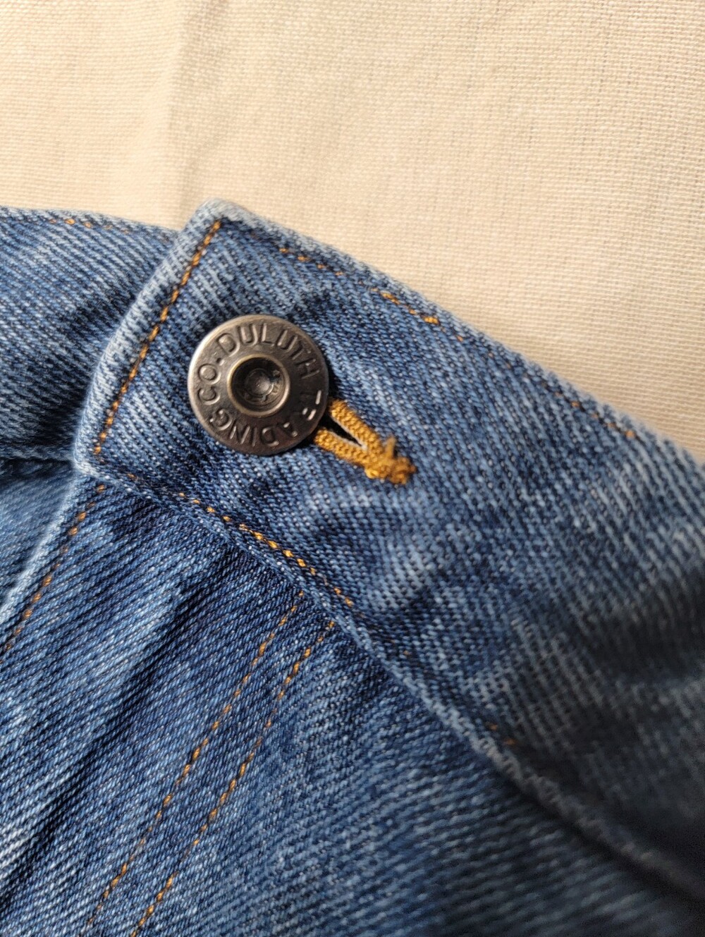 Duluth Trading Co Denim Jeans Mens 42x30 Blue Heavyweight Utility Workwear - Picture 13 of 15